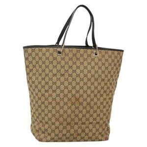 GUCCI GG Canvas Tote Bag Beige Gold 002 1097 2404 Auth 141857